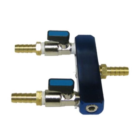 Two-way air splitter 1/4" x 3/8" (for rocking piston compressors)