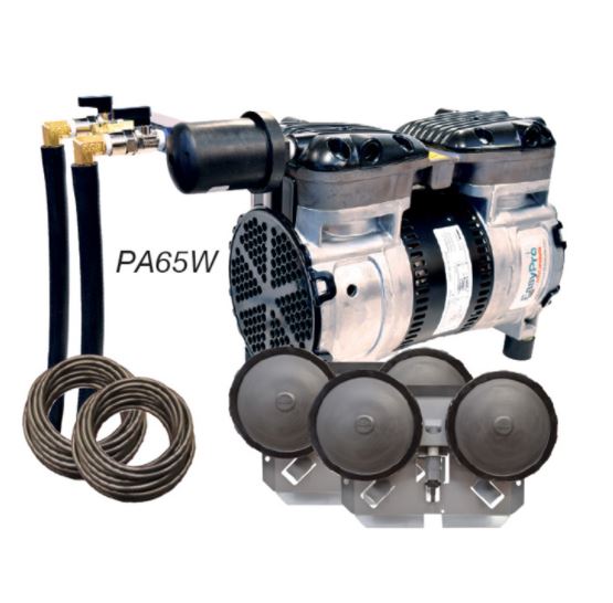 PA65W Rocking Piston Pond Aeration System- 2 outlet 1/2 HP Kit with Quick Sink Tubing