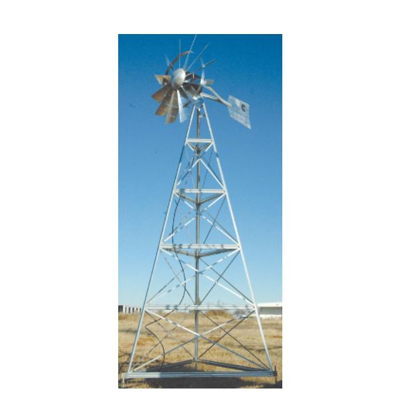 WM16W 16′ Three-legged windmill assembly with Quick Sink Tubing